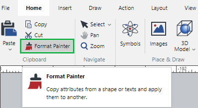 Format Painter button in the Clipboard Panel of the Home Ribbon Tab Format Painter button in the Clipboard Panel of the Home Ribbon Tab